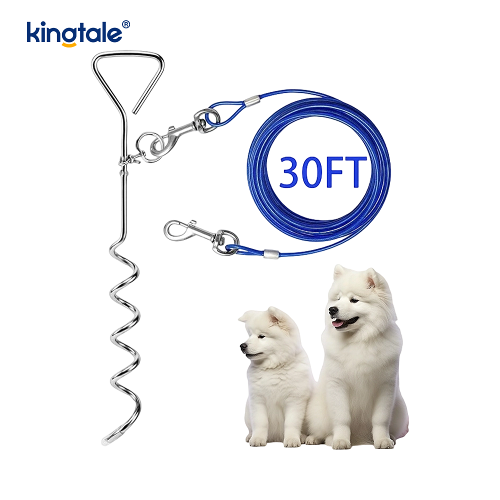 Kabel pro uvázání psa a kůl 30 stop vnější vodítko a řetěz