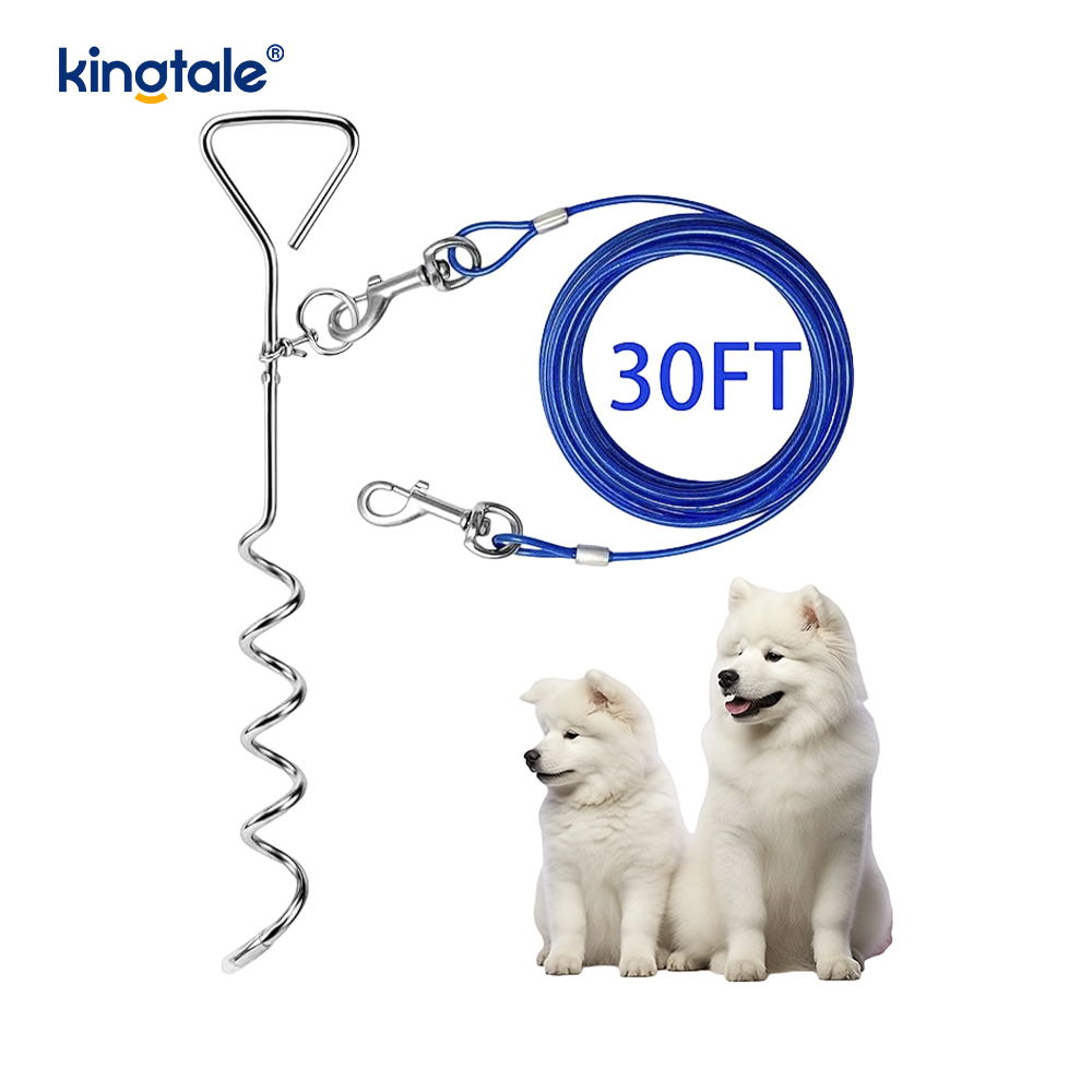 Kabel pro uvázání psa a kůl 30 stop vnější vodítko a řetěz