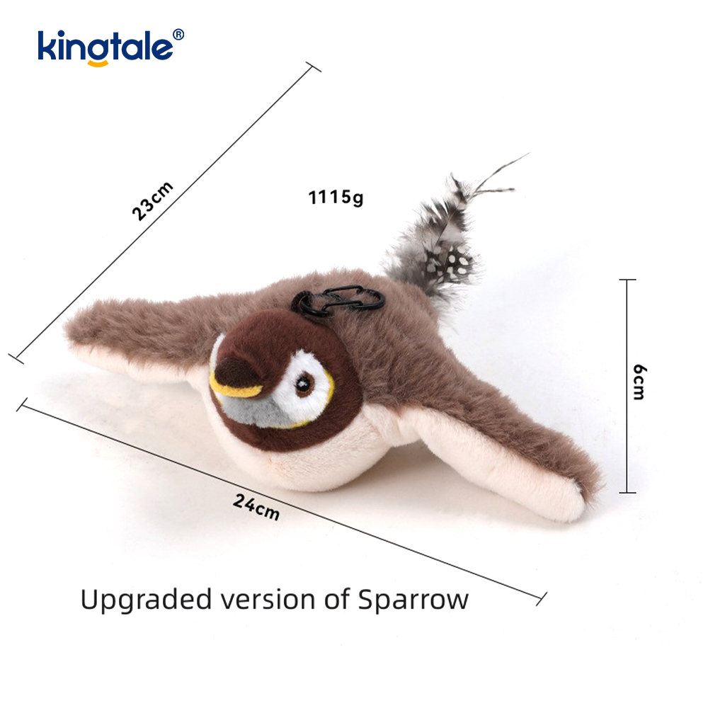 Simulovaná plyšová hračka pro domácí mazlíčky Sparrow pro všechna plemena Hračky pro kočky Catnip Sparrow