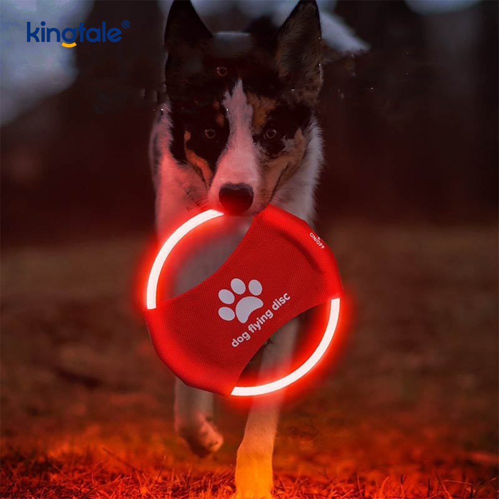 Pet Light-Up Frisbee s vysokou viditelností osvětlený trénink pro domácí mazlíčky házení hraním na cvičení