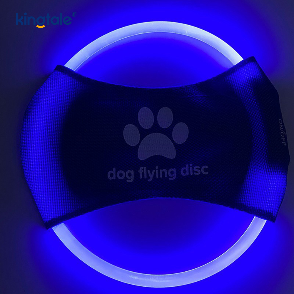 Pet Light-Up Frisbee s vysokou viditelností osvětlený trénink pro domácí mazlíčky házení hraním na cvičení