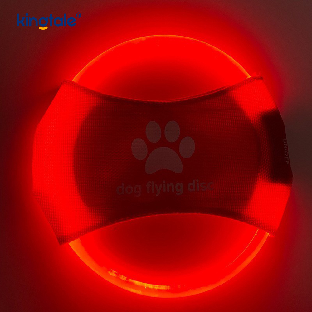 Pet Light-Up Frisbee s vysokou viditelností osvětlený trénink pro domácí mazlíčky házení hraním na cvičení