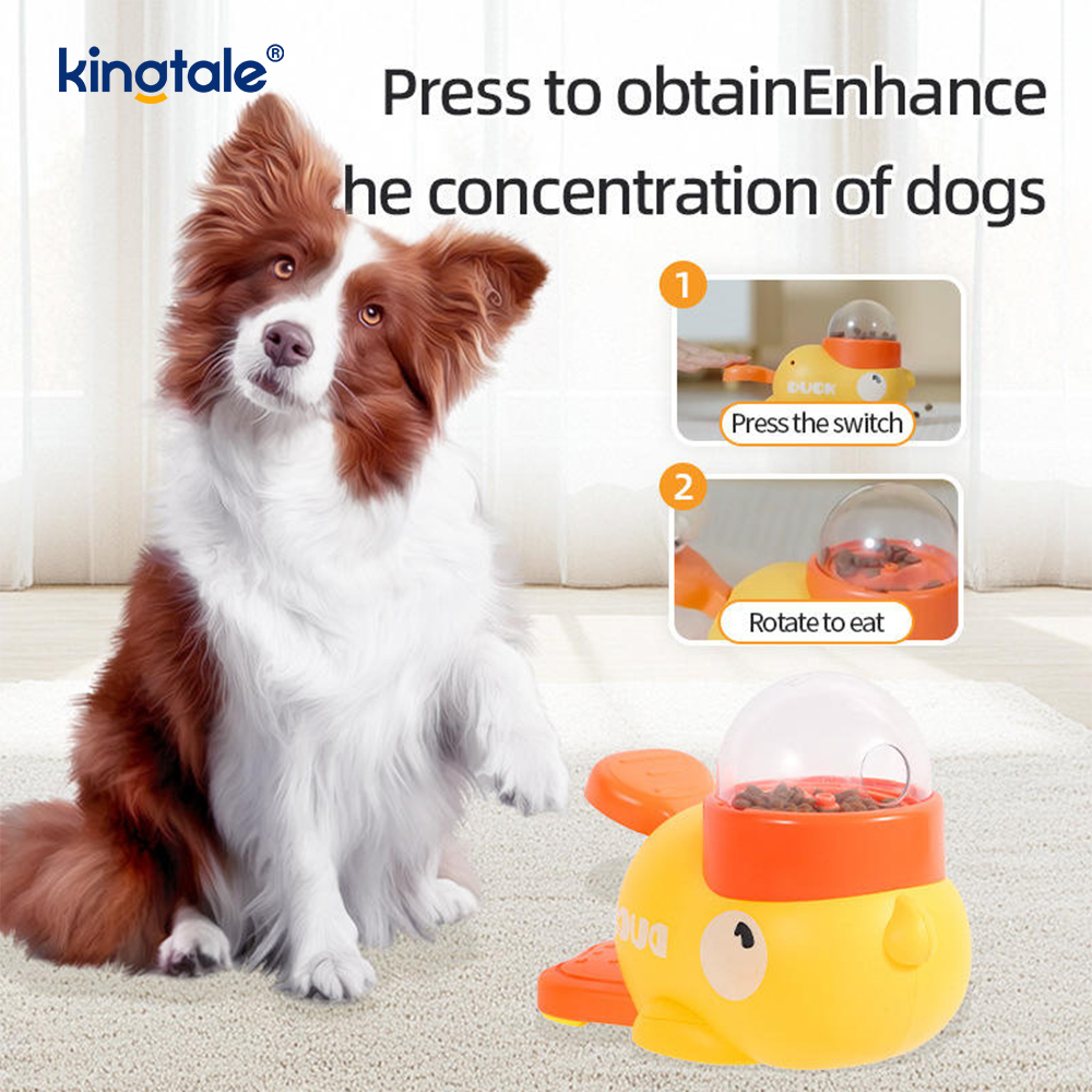 Malá žlutá kachna Pet Feeder Interaktivní psí hračky Food Puzzle Pomalé krmítko