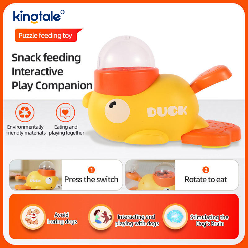 Malá žlutá kachna Pet Feeder Interaktivní psí hračky Food Puzzle Pomalé krmítko