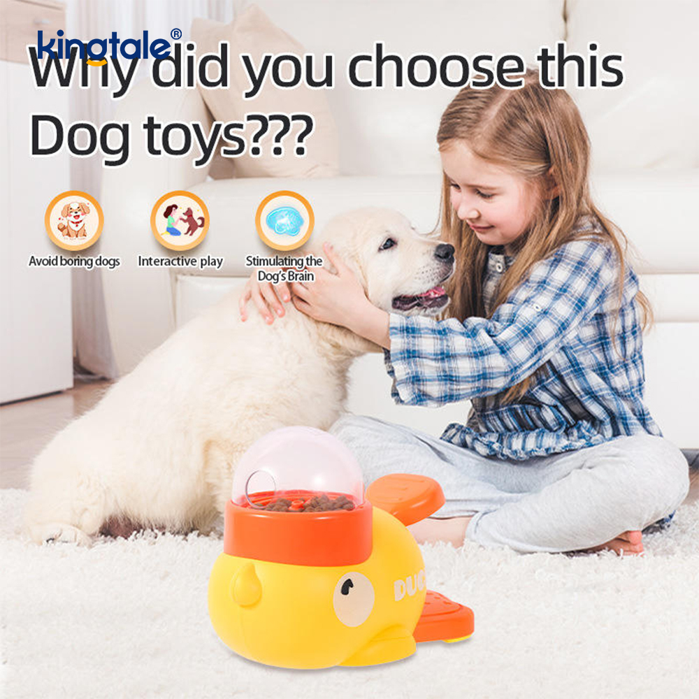 Malá žlutá kachna Pet Feeder Interaktivní psí hračky Food Puzzle Pomalé krmítko