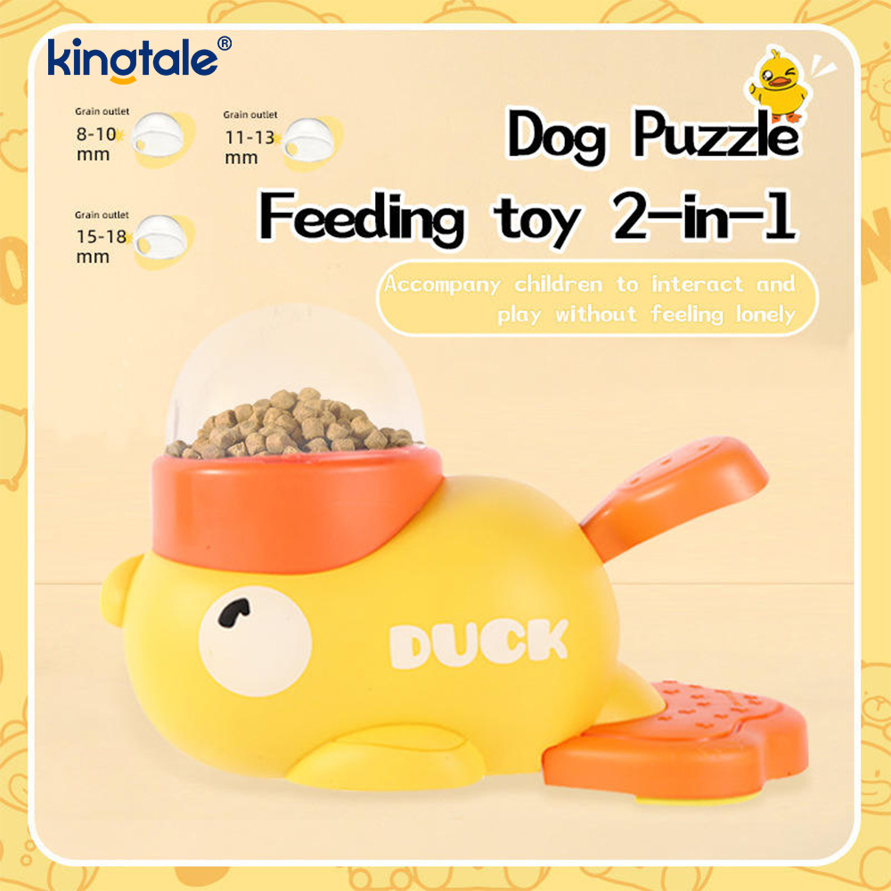 Malá žlutá kachna Pet Feeder Interaktivní psí hračky Food Puzzle Pomalé krmítko