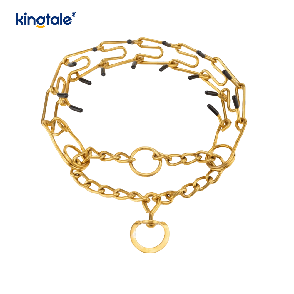 Pet Pinch Choke Collars Obojek pro výcvik psů z uhlíkové oceli Kovový hrot