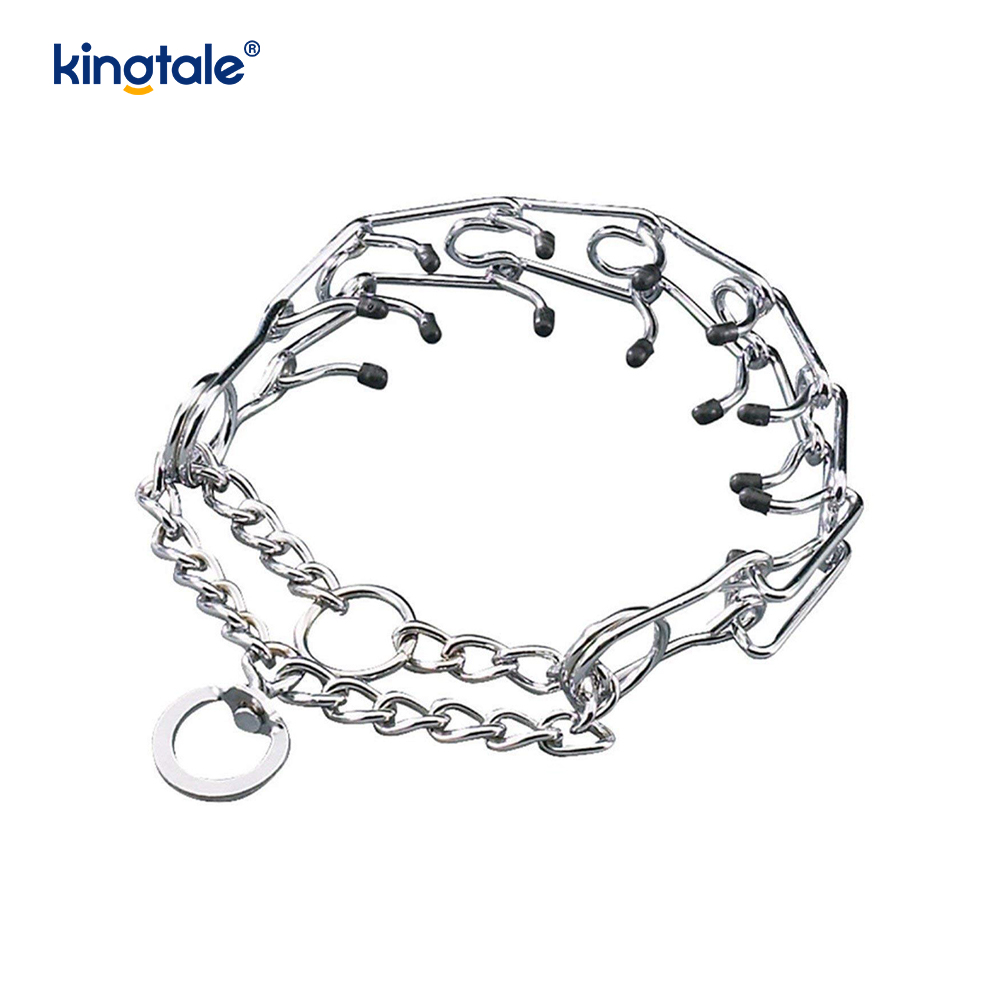 Pet Pinch Choke Collars Obojek pro výcvik psů z uhlíkové oceli Kovový hrot