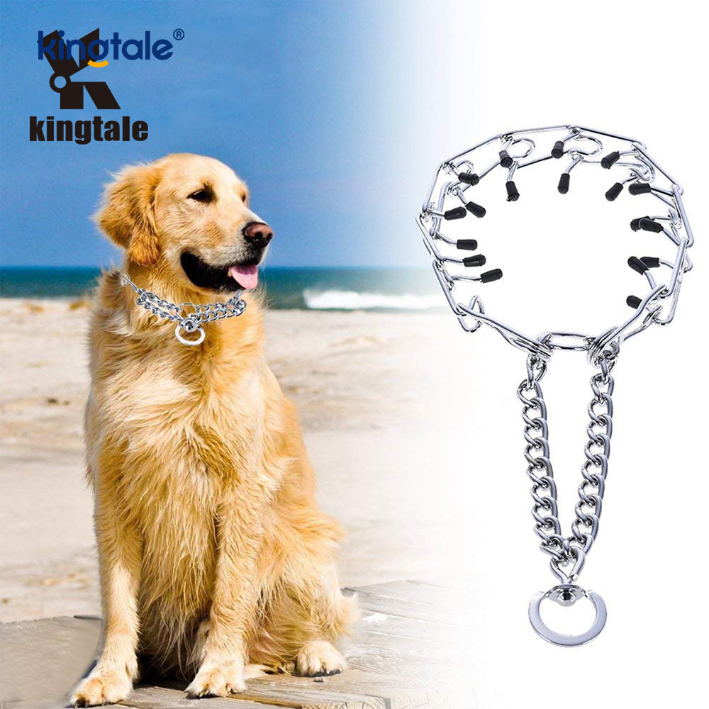 Pet Pinch Choke Collars Obojek pro výcvik psů z uhlíkové oceli Kovový hrot