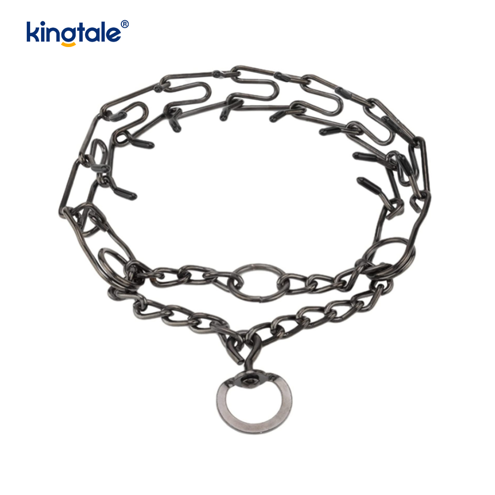 Pet Pinch Choke Collars Obojek pro výcvik psů z uhlíkové oceli Kovový hrot