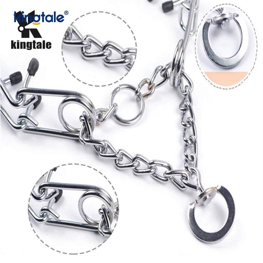 Pet Pinch Choke Collars Obojek pro výcvik psů z uhlíkové oceli Kovový hrot