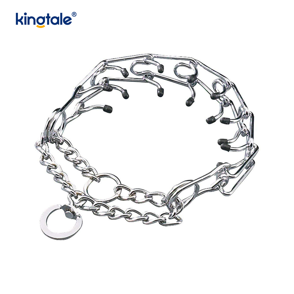 Pet Pinch Choke Collars Obojek pro výcvik psů z uhlíkové oceli Kovový hrot