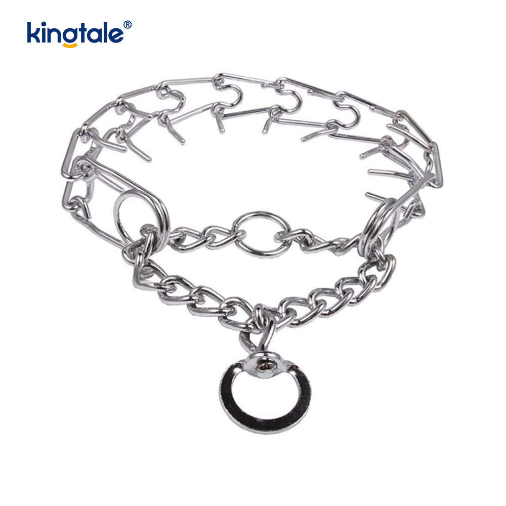Pet Pinch Choke Collars Obojek pro výcvik psů z uhlíkové oceli Kovový hrot
