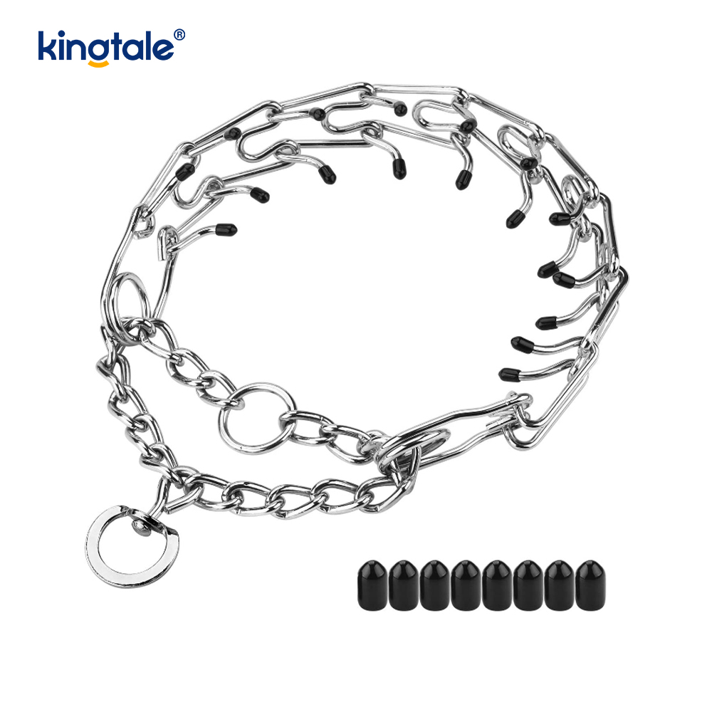 Pet Pinch Choke Collars Obojek pro výcvik psů z uhlíkové oceli Kovový hrot