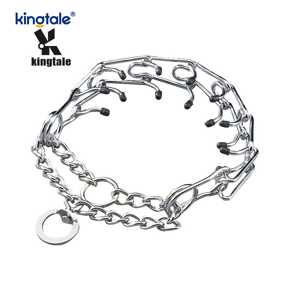 Pet Pinch Choke Collars Obojek pro výcvik psů z uhlíkové oceli Kovový hrot