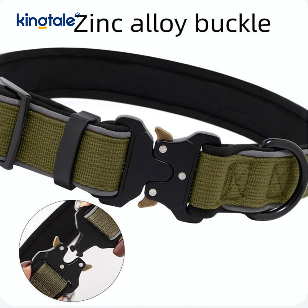 Těžká nastavitelná reflexní taktická obojková přezka pro psy M L