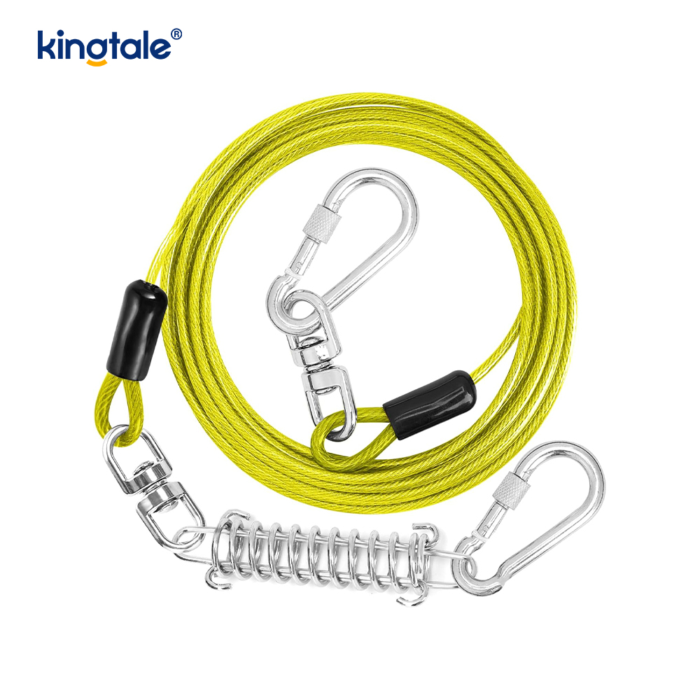 Kabel s reflexním pružinovým plastovým potahem na výcvikové vodítko pro psa