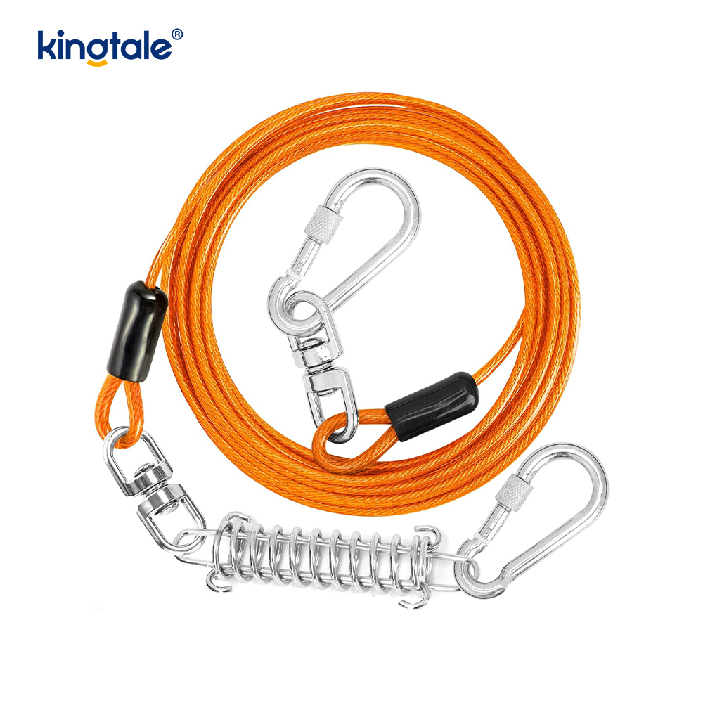 Kabel s reflexním pružinovým plastovým potahem na výcvikové vodítko pro psa