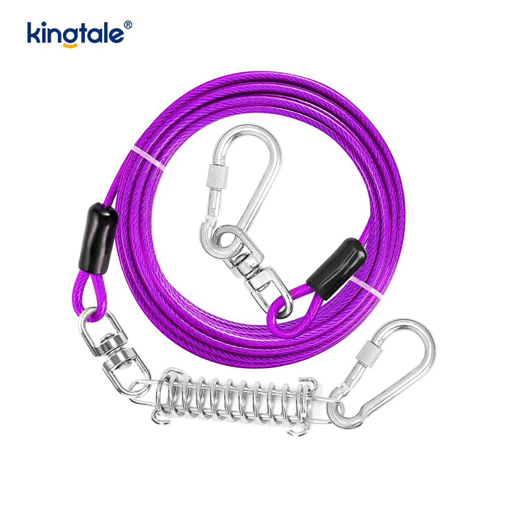 Kabel s reflexním pružinovým plastovým potahem na výcvikové vodítko pro psa