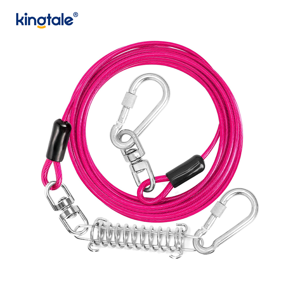 Kabel s reflexním pružinovým plastovým potahem na výcvikové vodítko pro psa