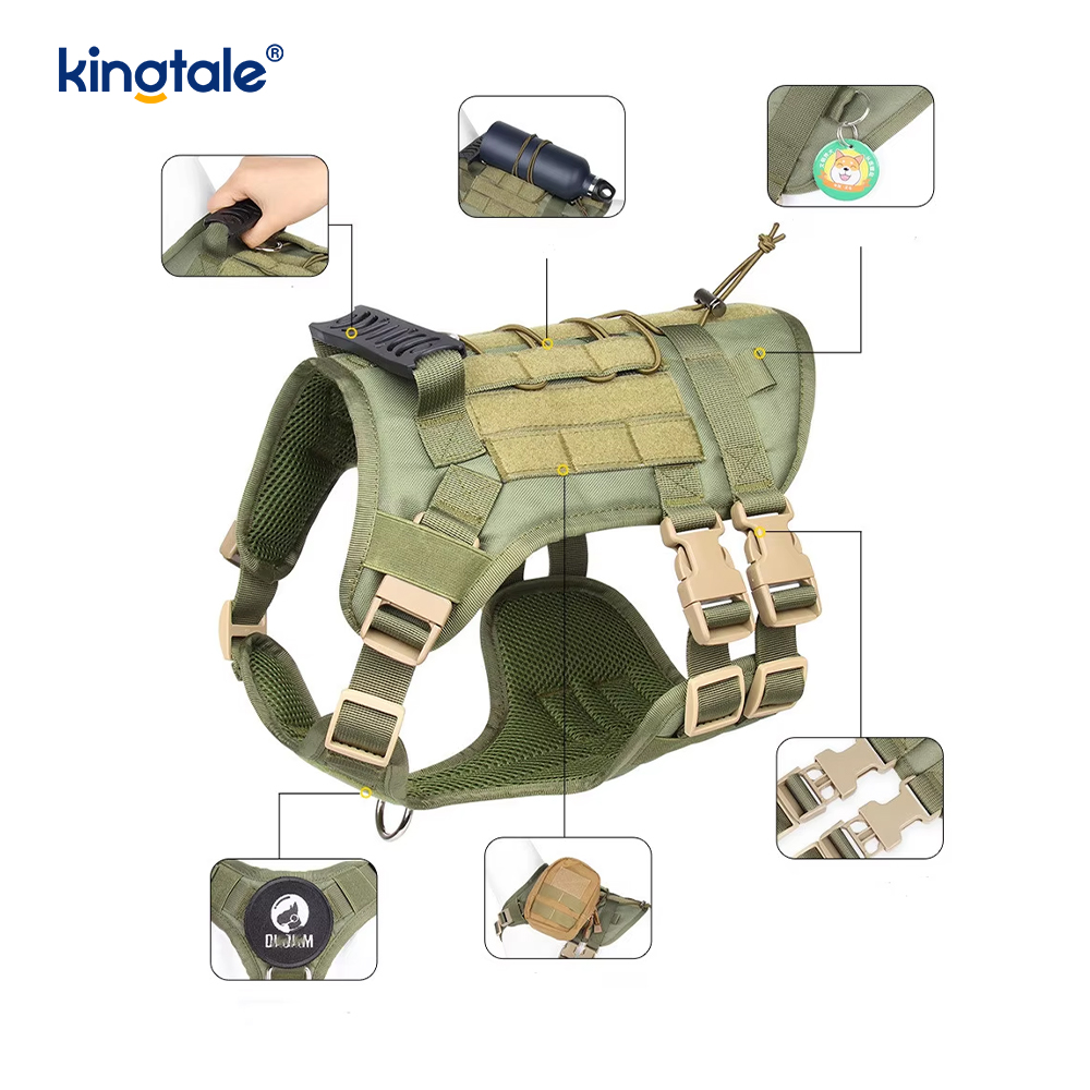 Přizpůsobený Heavy Duty Large Vest Mesh Mesh Prodyšný nastavitelný postroj pro psy