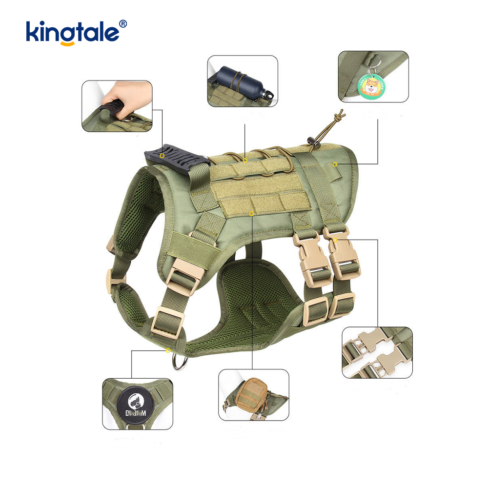 Přizpůsobený Heavy Duty Large Vest Mesh Mesh Prodyšný nastavitelný postroj pro psy