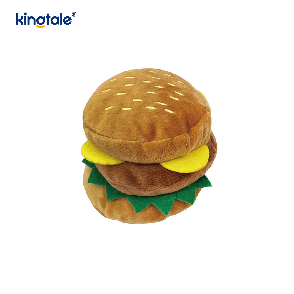 Jídlo křičící hračka Hamburger, hranolky, kuřecí stehno pro kočku a psa