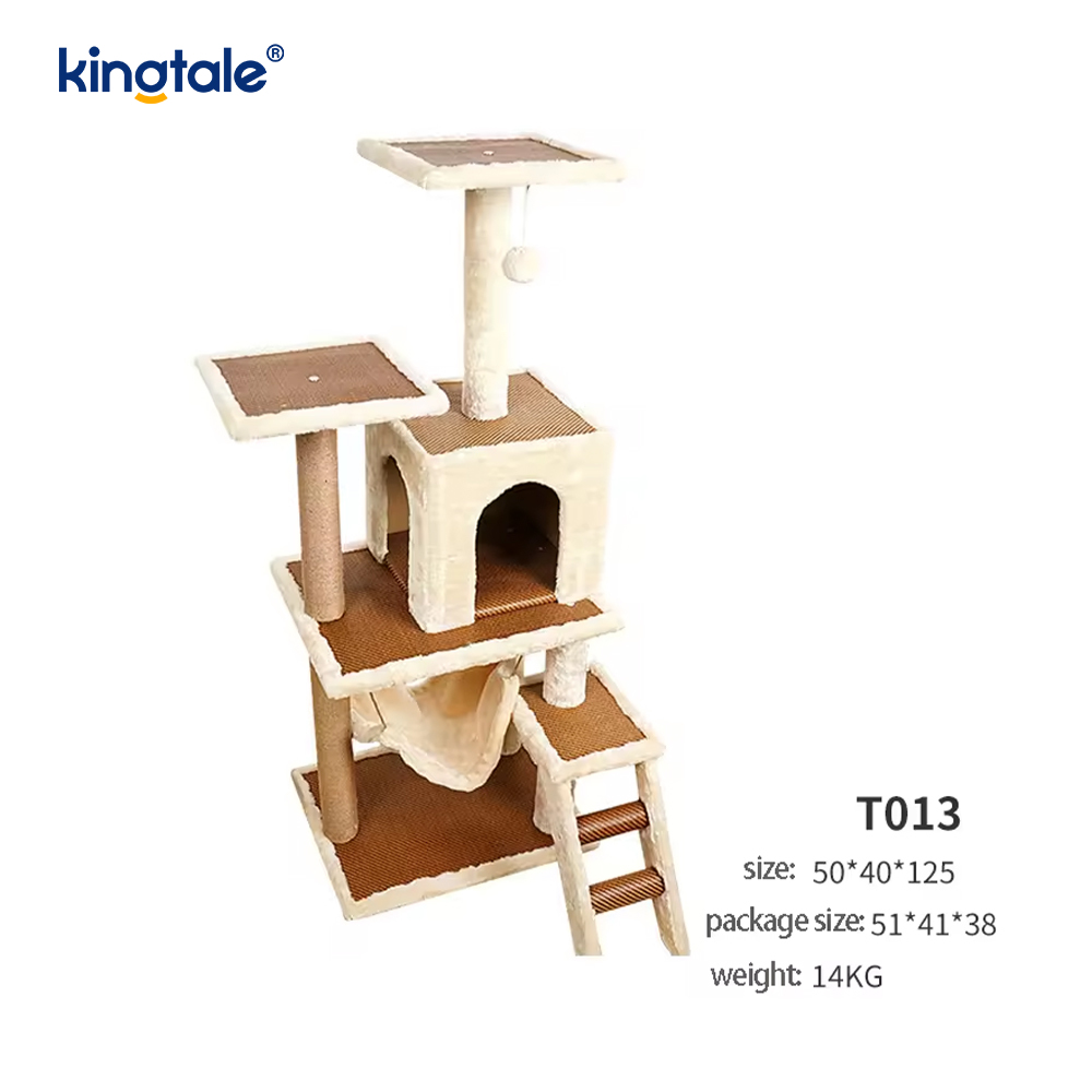 Přírodní sisal Cat Tree Tall Cat Tower Plyšový víceúrovňový byt