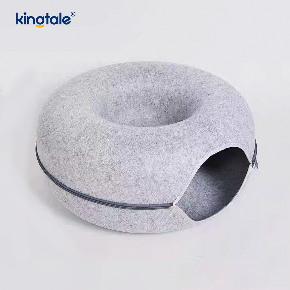 Odnímatelná kulatá plsť a omyvatelný interiér Cat Play Tunnel Cat Cave Bed