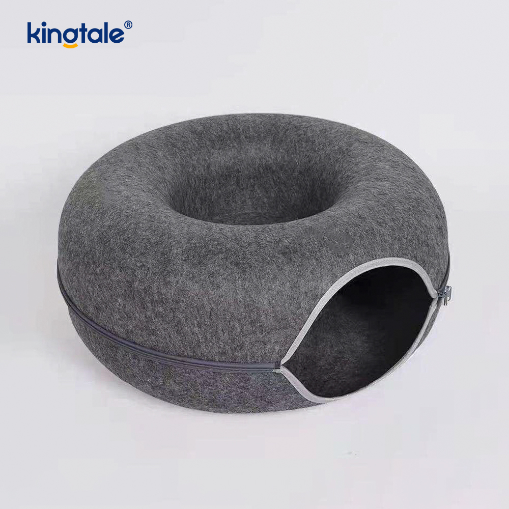 Odnímatelná kulatá plsť a omyvatelný interiér Cat Play Tunnel Cat Cave Bed